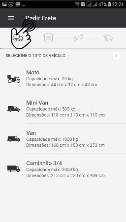 Tela do aplicativo
